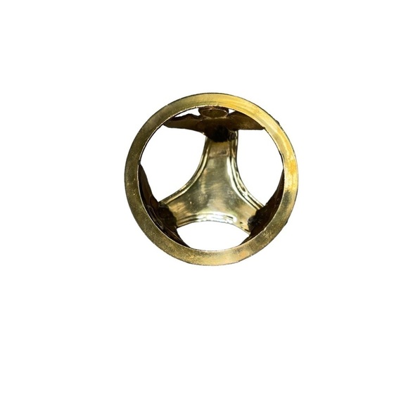 Vintage 1950s Brass Candle Holder Candle Stand Cherubs Angels Vase Holder - Picture 4 of 9